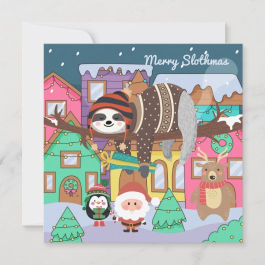 Merry Slothmas Holiday Kaart (Voorkant)