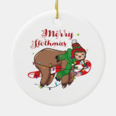 Merry Slothmas Keramisch Ornament (Achterkant)