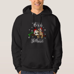 Merry Slothmas kerstmis Pajama Sloth Hoodie