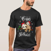 Merry Slothmas kerstmis Pajama Sloth T-shirt (Voorkant)