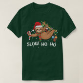 Merry Slothmas Kerstmis pyjama Santa hat X T-shirt (Design voorkant)