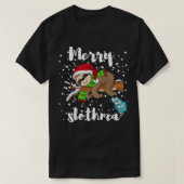 Merry Slothmas Lazy Sloth Lover Xmas kerstmis T-shirt (Design voorkant)