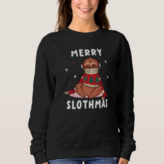 Merry Slothmas Leuke Vriesluiaard Headset Ontspann Trui (Voorkant)