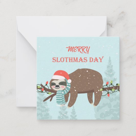 Merry Slothmas Notitiekaartje (Voorkant)