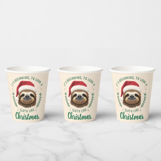 Merry Slothmas, Paper Cups Papieren Bekers (Multi)