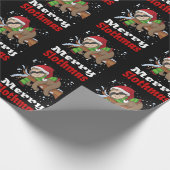 Merry Slothmas Pattern Funny kerstwrapping Pa Cadeaupapier (Hoek)