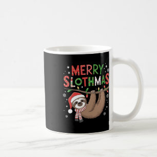 Merry Slothmas Santa Hat Pyjamas Luiaard Lover Mei Koffiemok