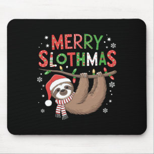 Merry Slothmas Santa Hat Pyjamas Luiaard Lover Mei Muismat