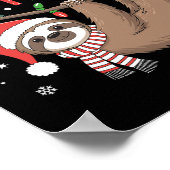 Merry Slothmas Santa Hat Pyjamas Luiaard Lover Mei Poster (Hoek)