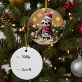 Merry Slothmas Santa Sloth Personalized Keramisch Ornament