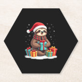 Merry Slothmas schattige kerstfeestdag kerstfeeste Kartonnen Onderzetters (Voorkant)