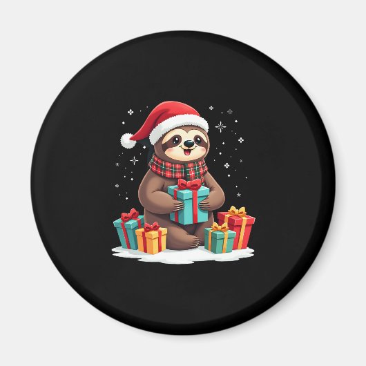 Merry Slothmas schattige kerstfeestdag kerstfeeste Magneet (Voorkant)