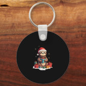 Merry Slothmas schattige kerstfeestdag kerstfeeste Sleutelhanger (Voorkant)