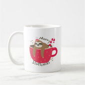 Merry Slothmas Schattige Trendy Luiaard Kerst Koffiemok (Links)