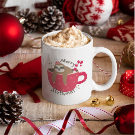 Merry Slothmas Schattige Trendy Luiaard Kerst Koffiemok