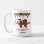 Merry Slothmas Sloth Christmas Mok (Links)