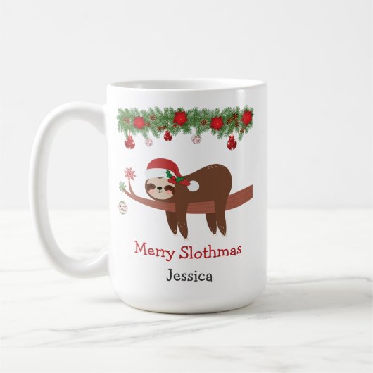 Merry Slothmas Sloth Christmas Mok (Links)