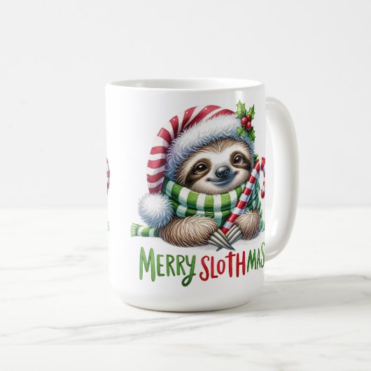 Merry Slothmas Sloth Christmas Mok - Funny Holiday (Voorkant rechts)