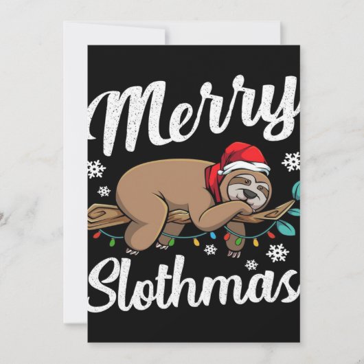 Merry Slothmas Sloth Lazy Feestdagenkaart (Voorkant)