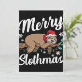Merry Slothmas Sloth Lazy Feestdagenkaart (Staand voorkant)