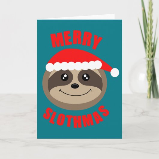 Merry Slothmas Sloth Xmas Christmas Kaart (Voorkant)