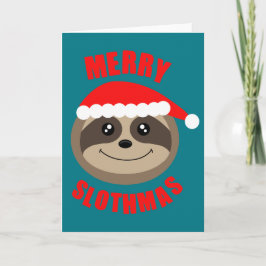 Merry Slothmas Sloth Xmas Christmas Kaart