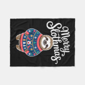 Merry Slothmas Sweater Funny Sloth Christmas Pajam Fleece Deken (Voorkant (Horizontaal))