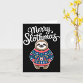 Merry Slothmas Sweater Funny Sloth Christmas Pajam Kaart (Gele Bloem)