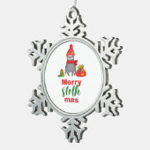 Merry Slothmas Tin Sneeuwvlok Ornament (Rechts)