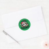 Merry Slothmas! Vector Festive Christmas Sloth Ronde Sticker (Envelop)