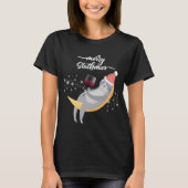 Merry Slothmas Wine Drink Sloth Moon Holiday T-shirt (Voorkant)