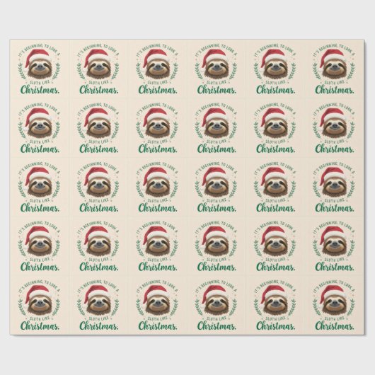 Merry Slothmas, Wrapping Paper Cadeaupapier (Vlak)