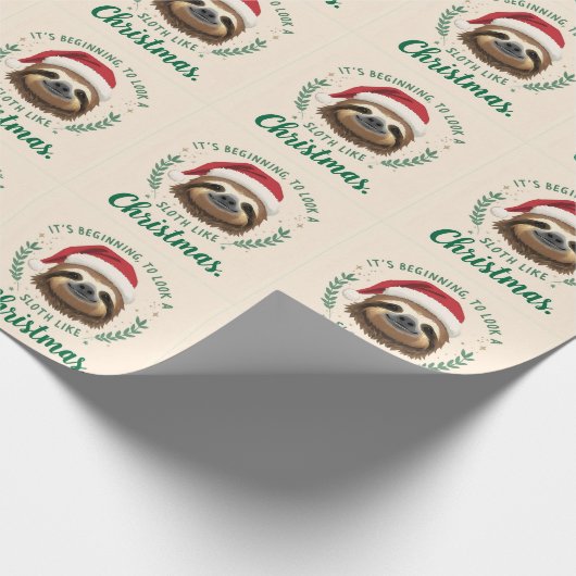 Merry Slothmas, Wrapping Paper Cadeaupapier (Hoek)