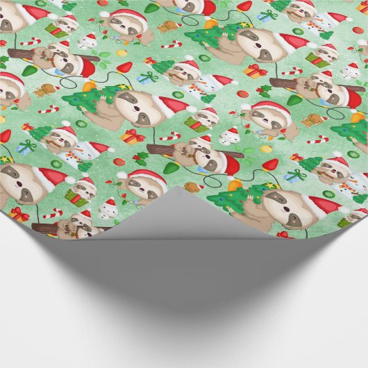 Merry Slothmas Wrapping Paper Roll Cadeaupapier (Hoek)