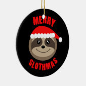 Merry Slothmas Xmas kerstkerstboomversiering Keramisch Ornament (Rechts)