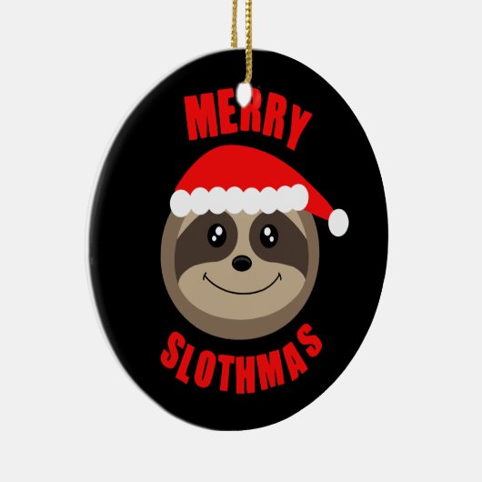 Merry Slothmas Xmas kerstkerstboomversiering Keramisch Ornament (Rechts)