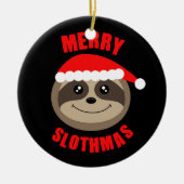 Merry Slothmas Xmas kerstkerstboomversiering Keramisch Ornament (Voorkant)