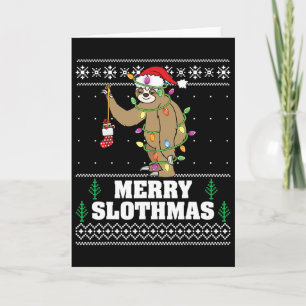 Merry Slothmas Xmas Ugly Sweater Dames Mannen Slot Kaart