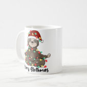 Merry Slothmas Yoga Sloth Meditating Kerstmis Koffiemok (Voorkant links)
