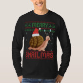Merry Snailmas Funny Ugly KerstSweater Snail T-shirt (Voorkant)