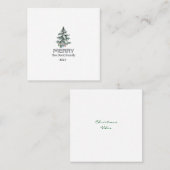 Merry Snow Waterverf Pine xmas botanische boom Contactkaartje (Voorkant / Achterkant)