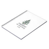 Merry Snow Waterverf Pine xmas botanische boom Notitieboek (Linkerzijde)