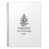 Merry Snow Waterverf Pine xmas botanische boom Notitieboek (Voorkant)