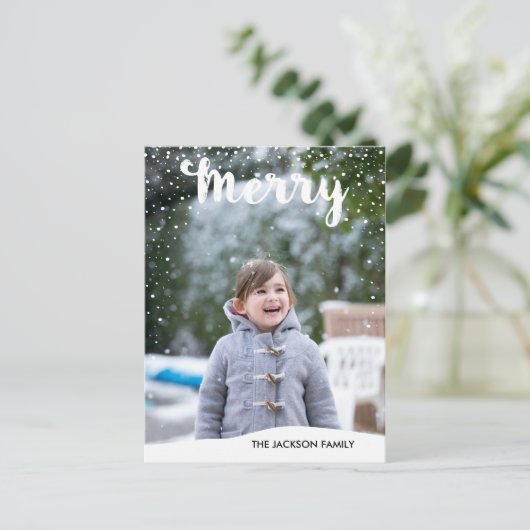 Merry Snowfall Collectie Foto Briefkaart (Staand voorkant)