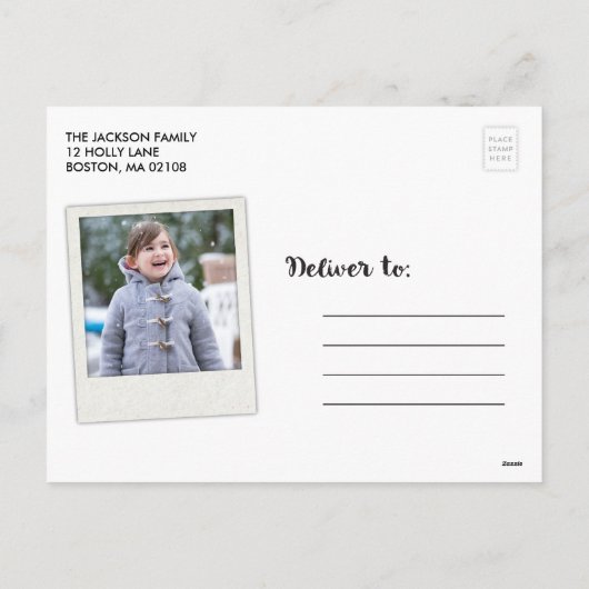 Merry Snowfall Collectie Foto Briefkaart (Achterkant)