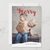Merry Snowfall Collectie Red Photo met kerstmis Feestdagenkaart (Voorkant)
