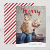 Merry Snowfall Collectie Red Photo met kerstmis Feestdagenkaart (Voorkant / Achterkant)