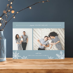 Merry Snowflake Chanoeka Fotokaart   ijs Feestdagenkaart