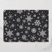 Merry Snowflake New Year Foto Folie Feestdagenkaart (Achterkant)