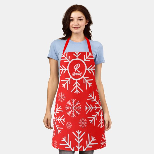 Merry Snowflake Red Schort (Gedragen)